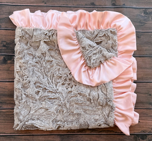 Cuddle Couture Peachy Embossed Minky Blanket- Standard Size