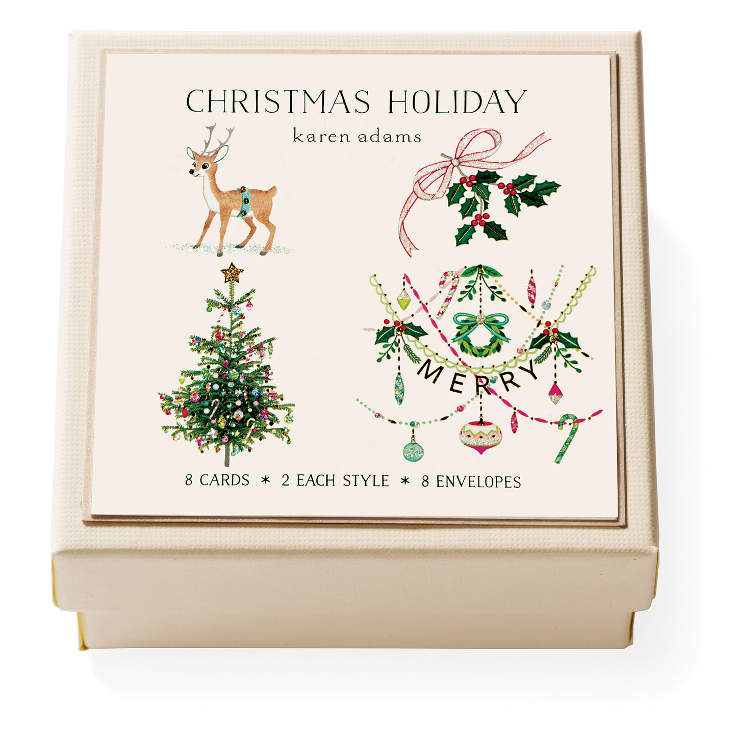Karen Adams Christmas Holiday Gift Enclosure Box