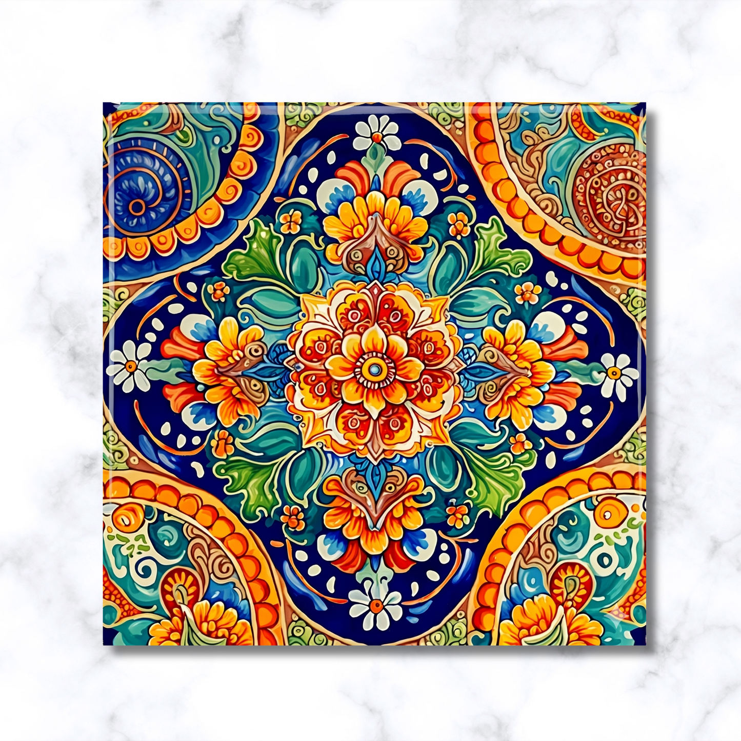 Highland Row Italian Deruta Ceramic Trivet | Mediterranean Decor Gift