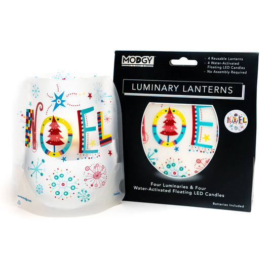 Modgy Luminary - Flakey - Christmas Noel with Snowflakes