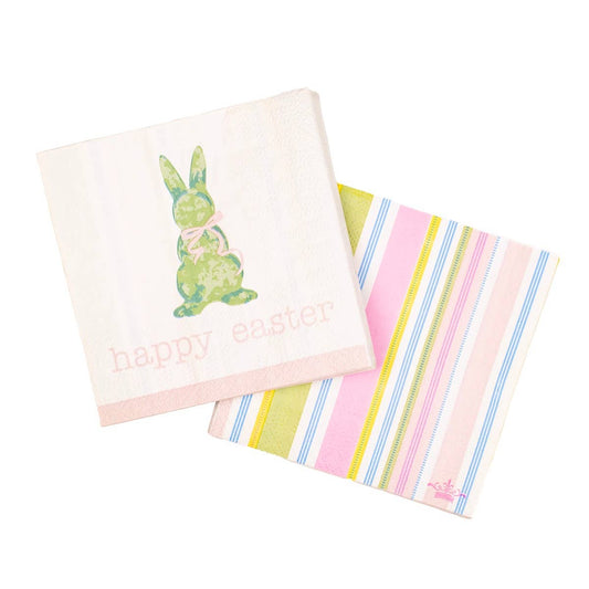 Royal Standard Boxwood Bunny Cocktail Napkins (White/Multi 5x5)