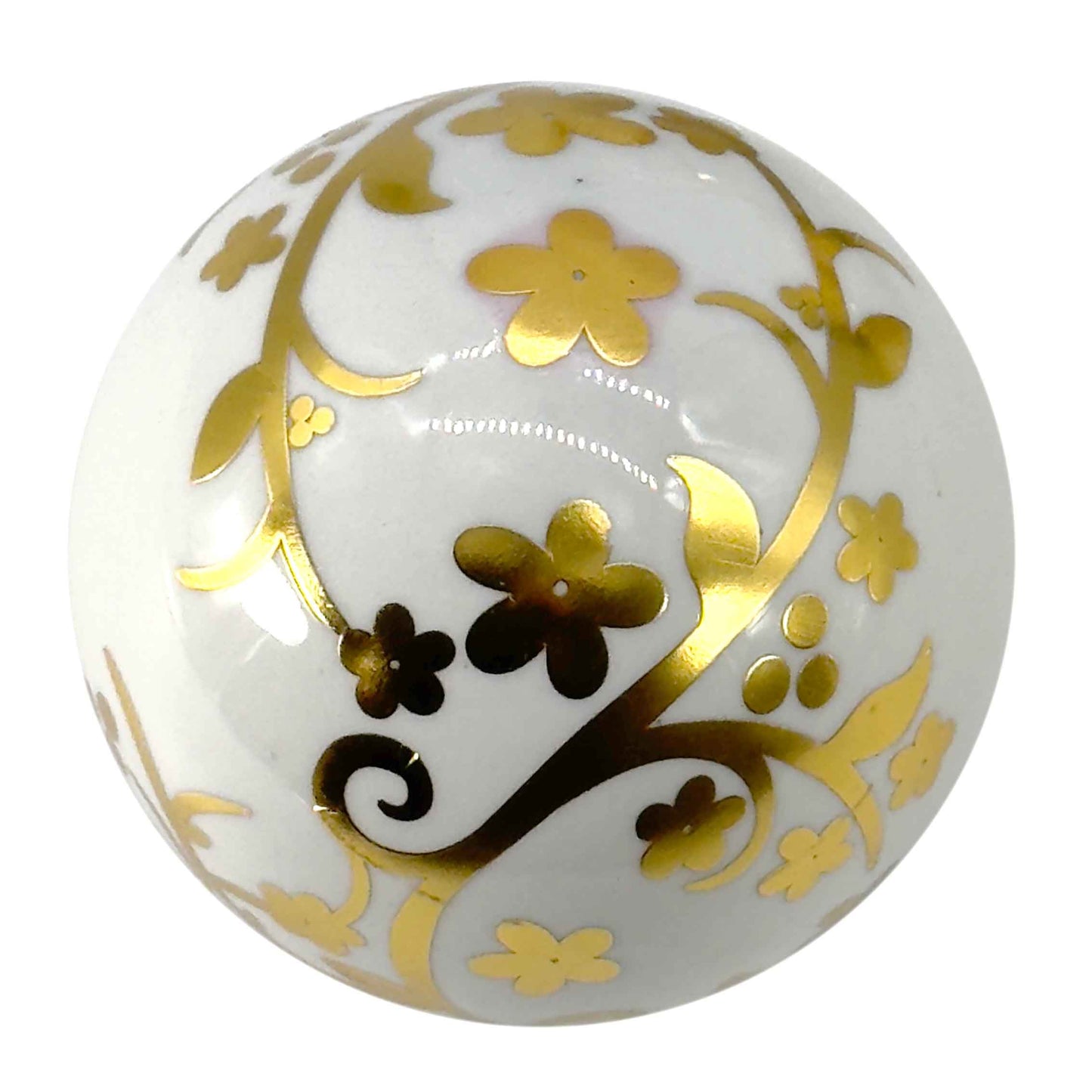 Galt Gold & White Floral Ceramic Ball (Set of 3)
