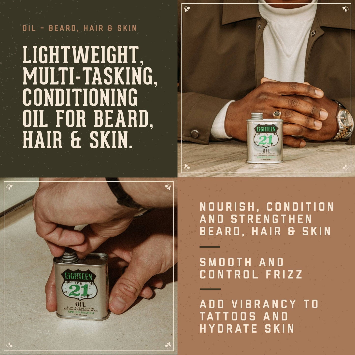 Spiced Vanilla Beard, Hair and Skin Oil