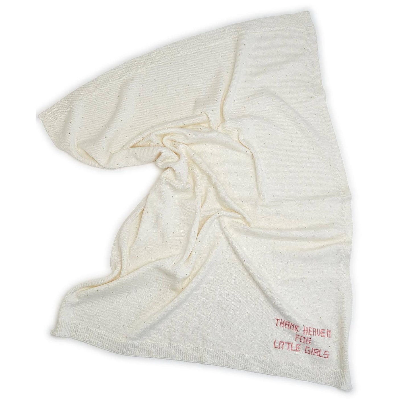Two's Company's Thank Heaven Embroidered Knit Cotton Blanket