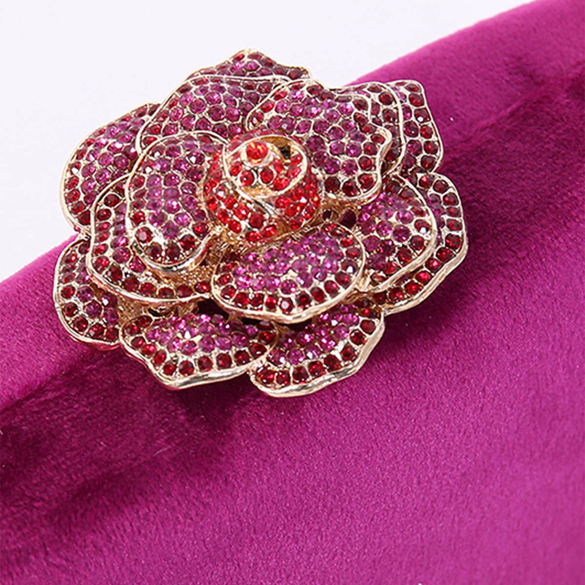 FLOWER DIAMOND SHOULDER CLUTCH BAG