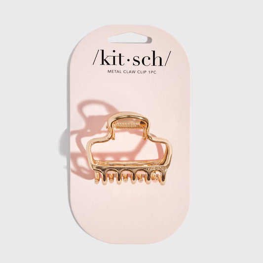Kitsch Metal Medium Open Shape Puffy Claw Clip - Gold