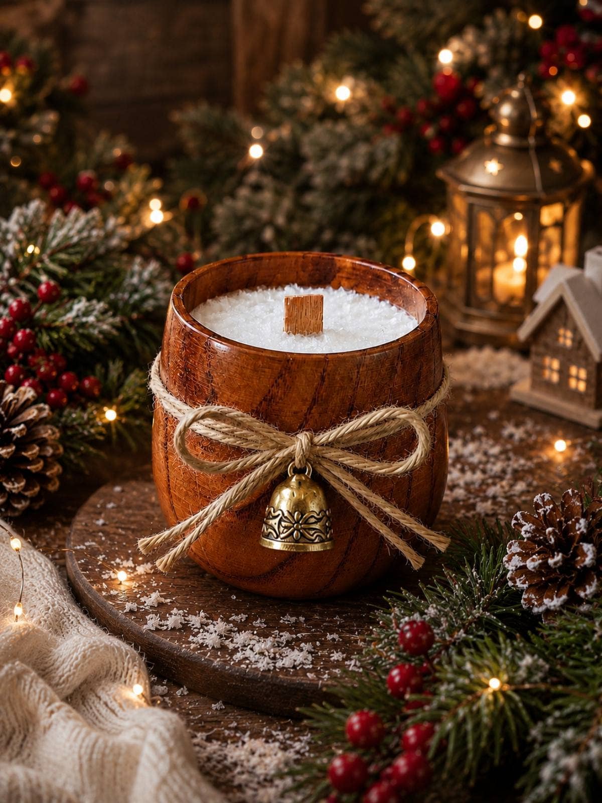 Held in Light - Snowy Barrel Candle