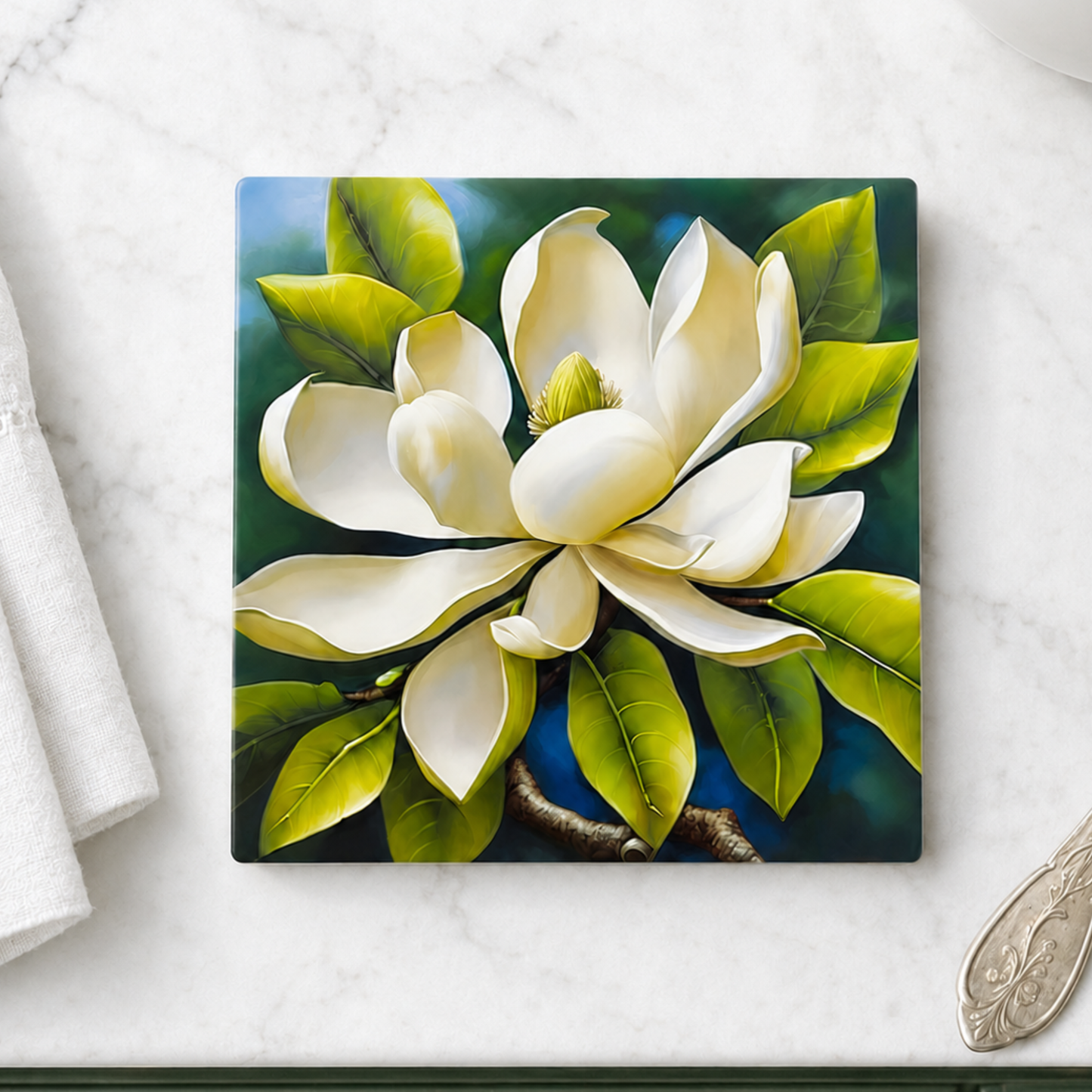 Highland Row Magnolia Ceramic Trivet