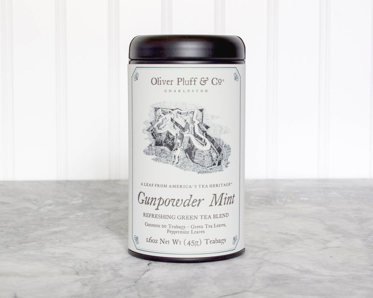 Oliver Pluff & Company Gunpowder Mint - 20 Teabags in Signature Tea Tin