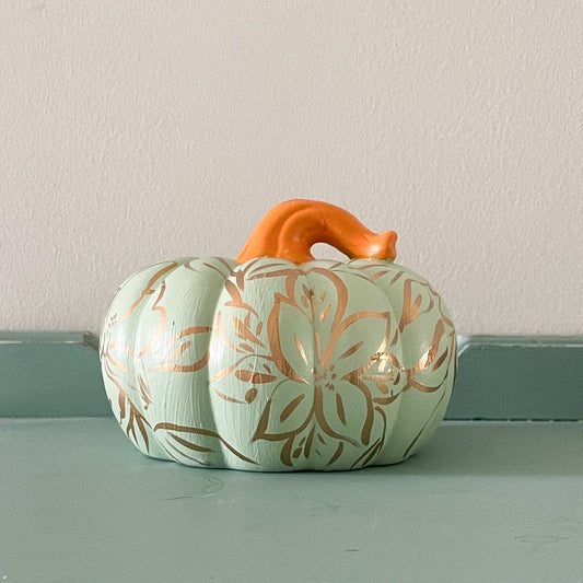 Jessica Reynolds Mint and Gold Small Pumpkin