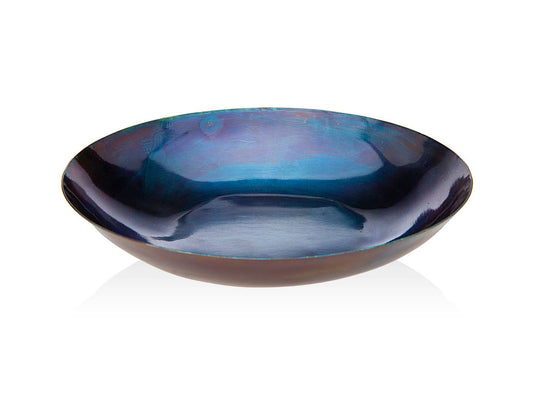 Godinger Iridescent Blue 6.5" Round Brass Bowl