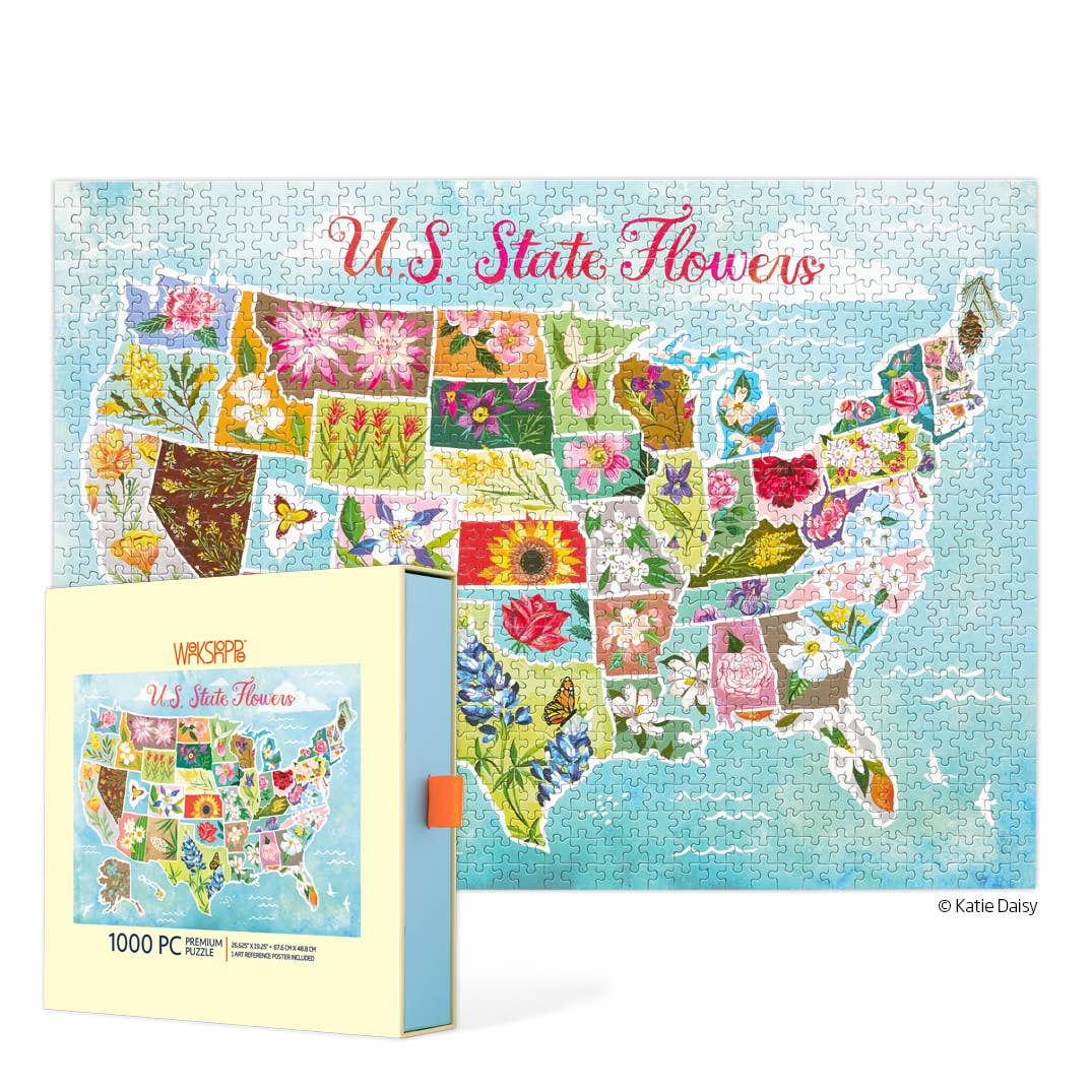 WerkShoppe U.S. State Flowers 1000 Piece Puzzle