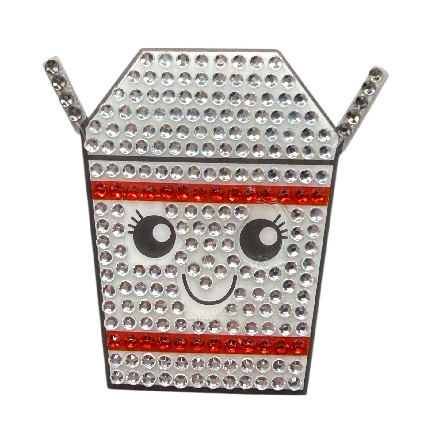 StickerBeans Connie Takeout Box Rhinestone Sticker 2" Cut to Shape