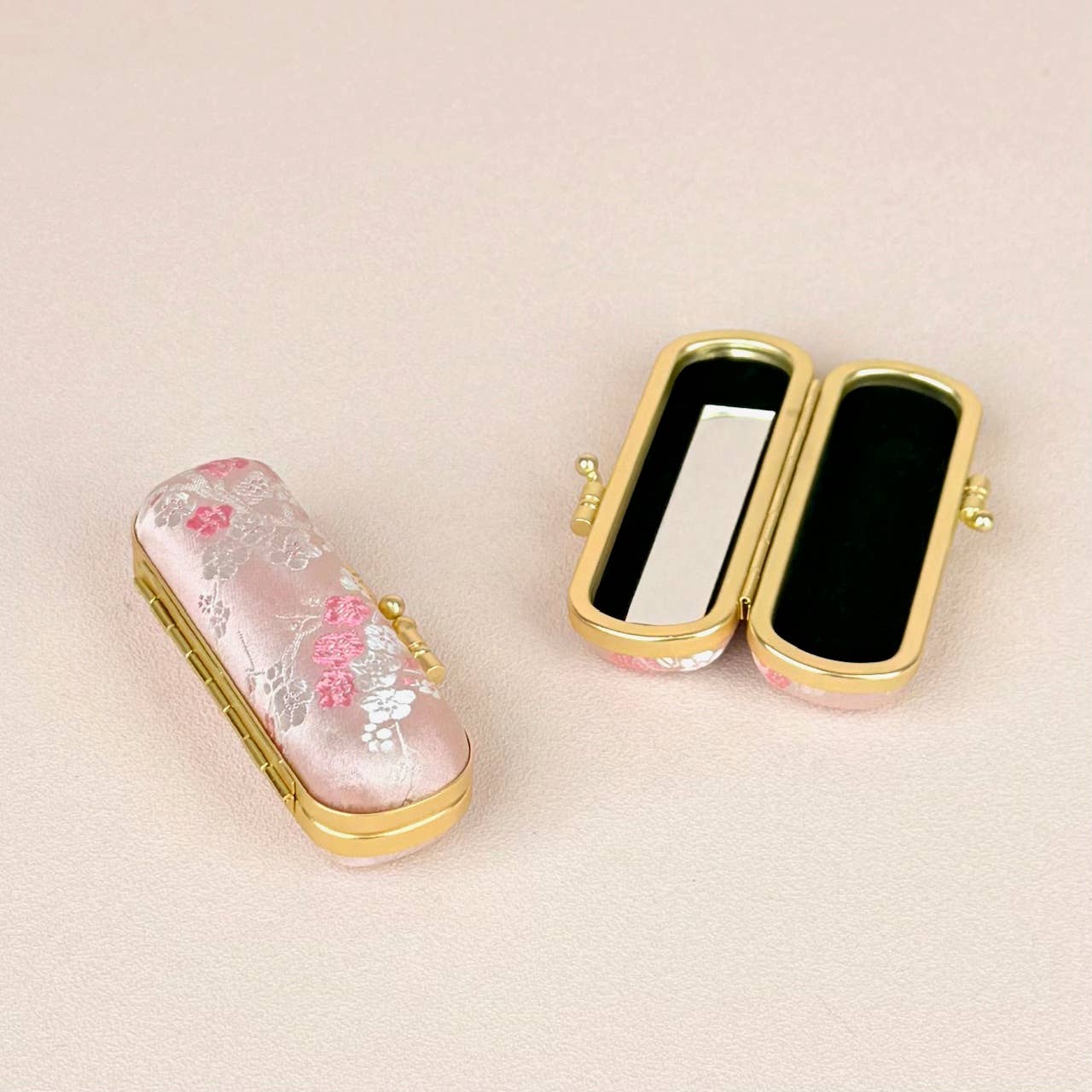 Cherry Blossom Lipstick Case with Mirror
