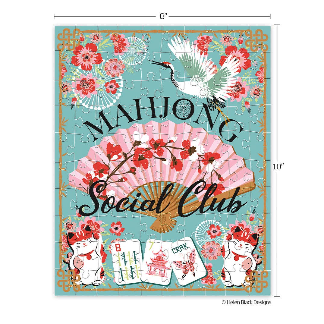 WerkShoppe Mahjong Social Club 100 Piece Puzzle Snax