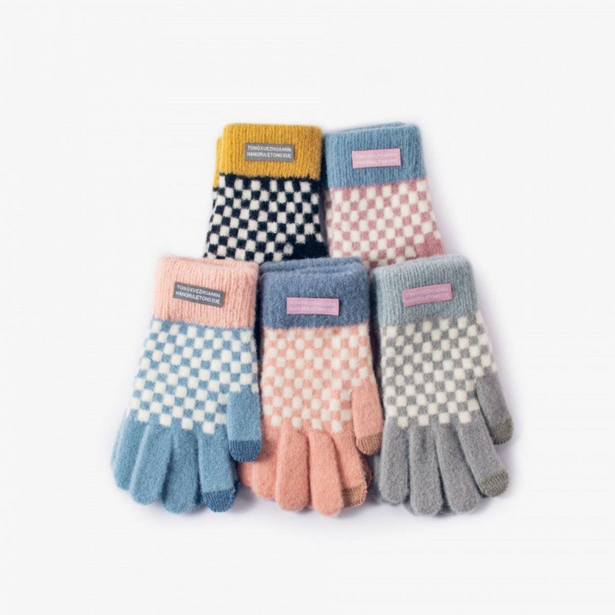ACCITY Fashion Plaid Gloves – Thick Warm Touchscreen