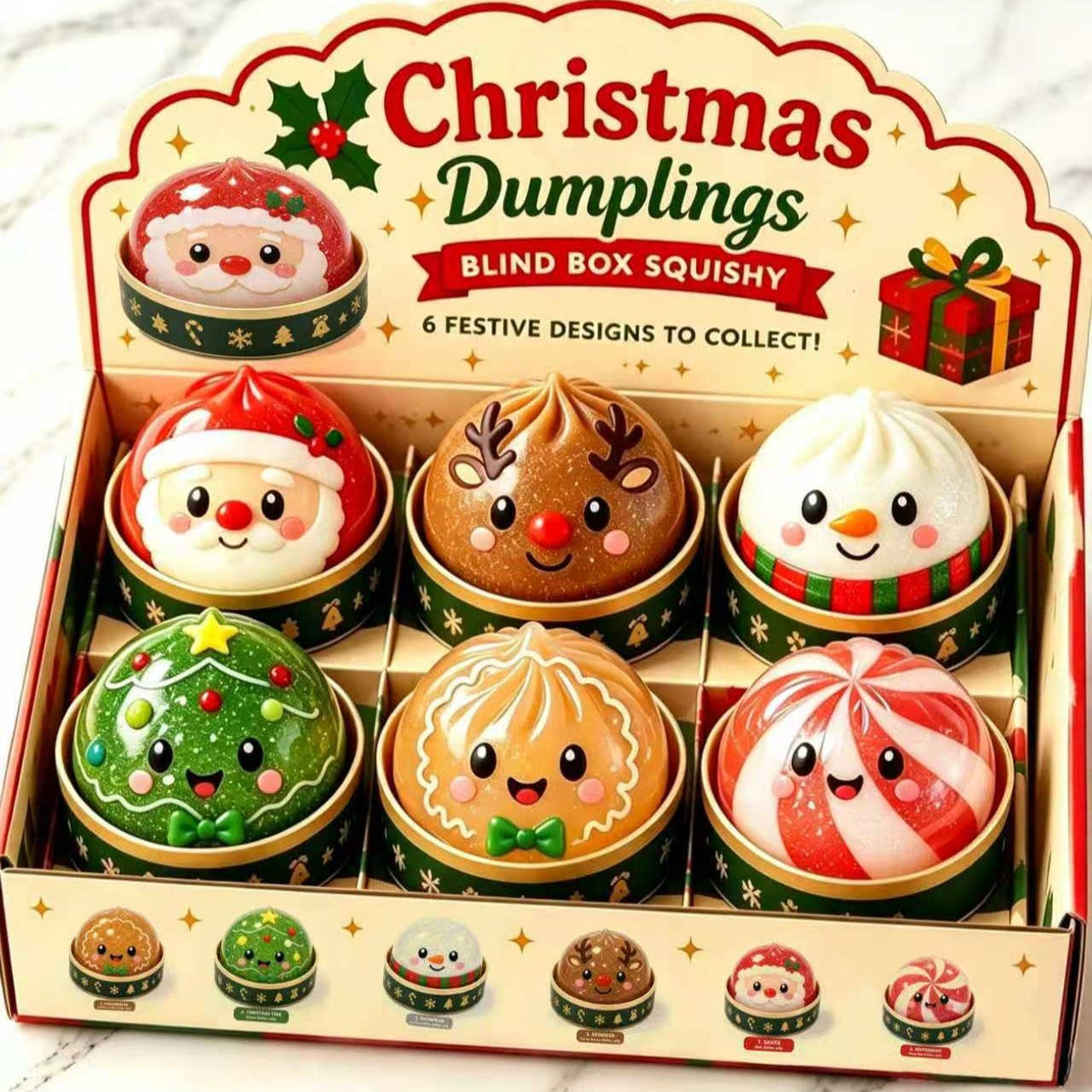 ACCITY Christmas Bao Bun Squishy Mystery Stress Relief Toy