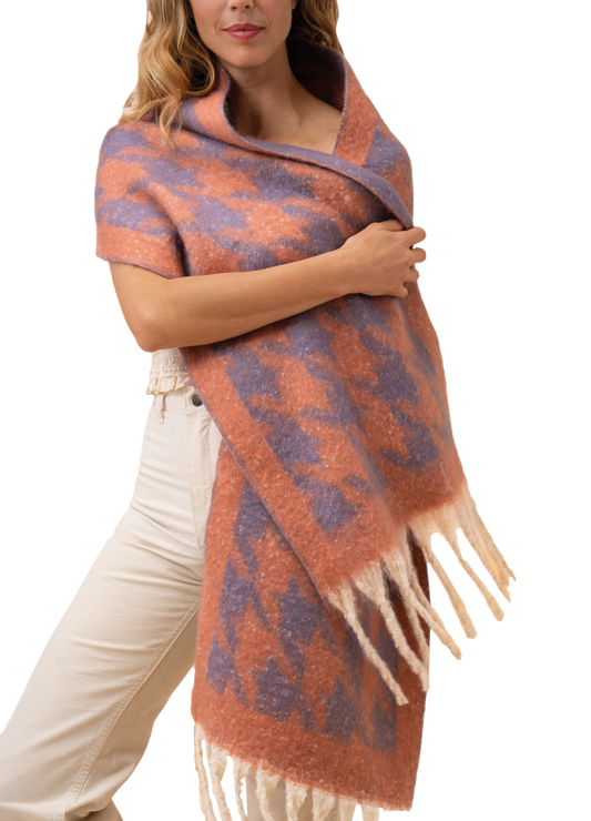 Harper Cozy Scarf - Coral & Lavender, by Powder Designs