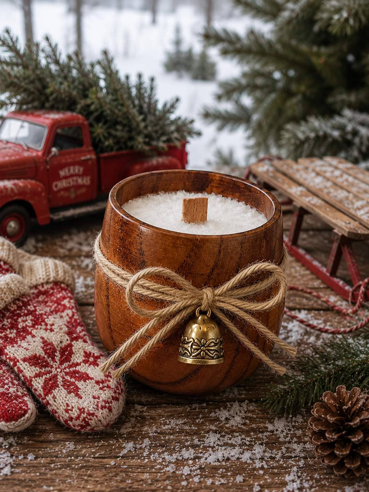 Held in Light - Snowy Barrel Candle