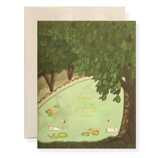Karen Adams Swan Sympathy Greeting Card