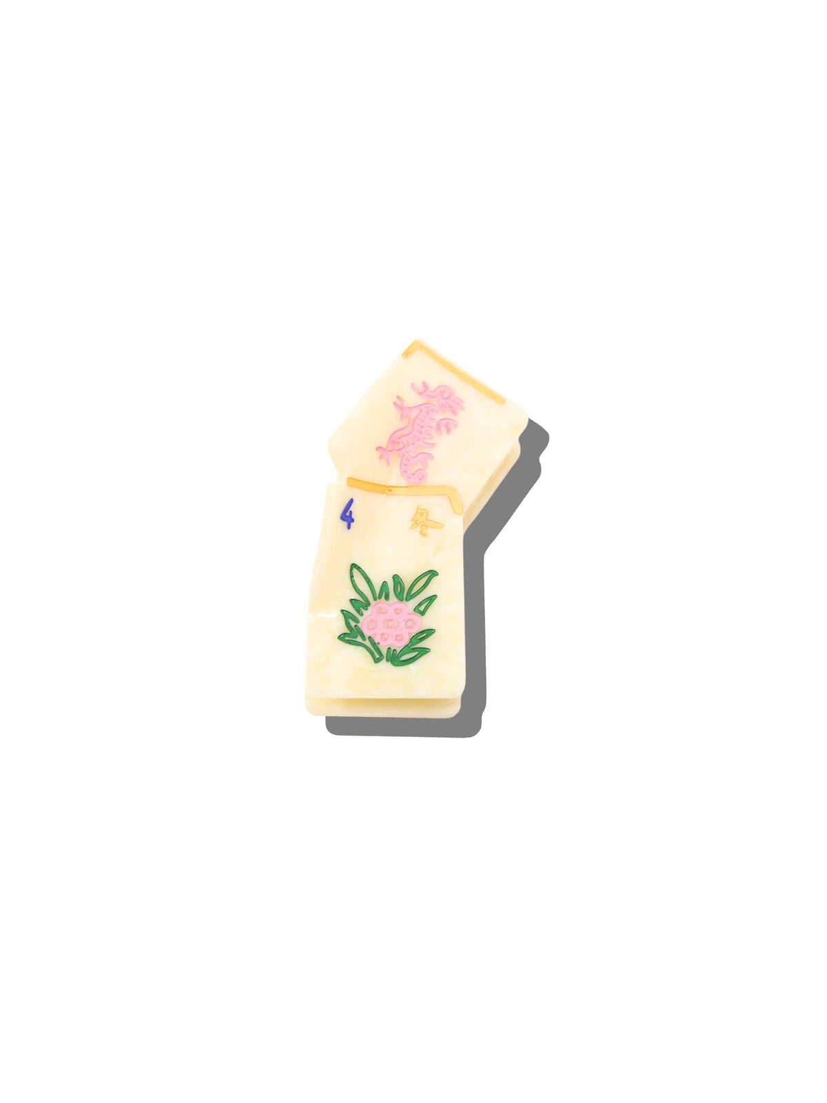 Solar Eclipse Hand-Painted Mini Flower Mahjong Claw Hair Clip | Eco-Friendly