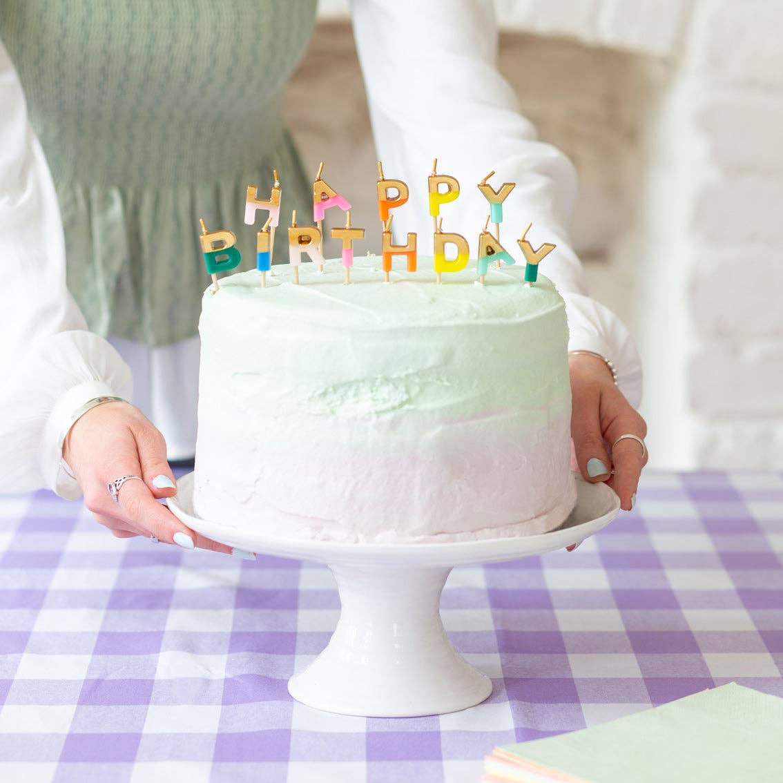 Talking Tables Rainbow Happy Birthday Candles | Cake Candle | Primary Colors