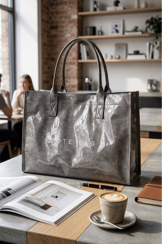 Nash Grey Gray Large Capacity Vinyl TOTE BAG