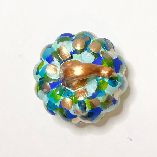 Jessica Reynolds Blue Green Abstract Pumpkin