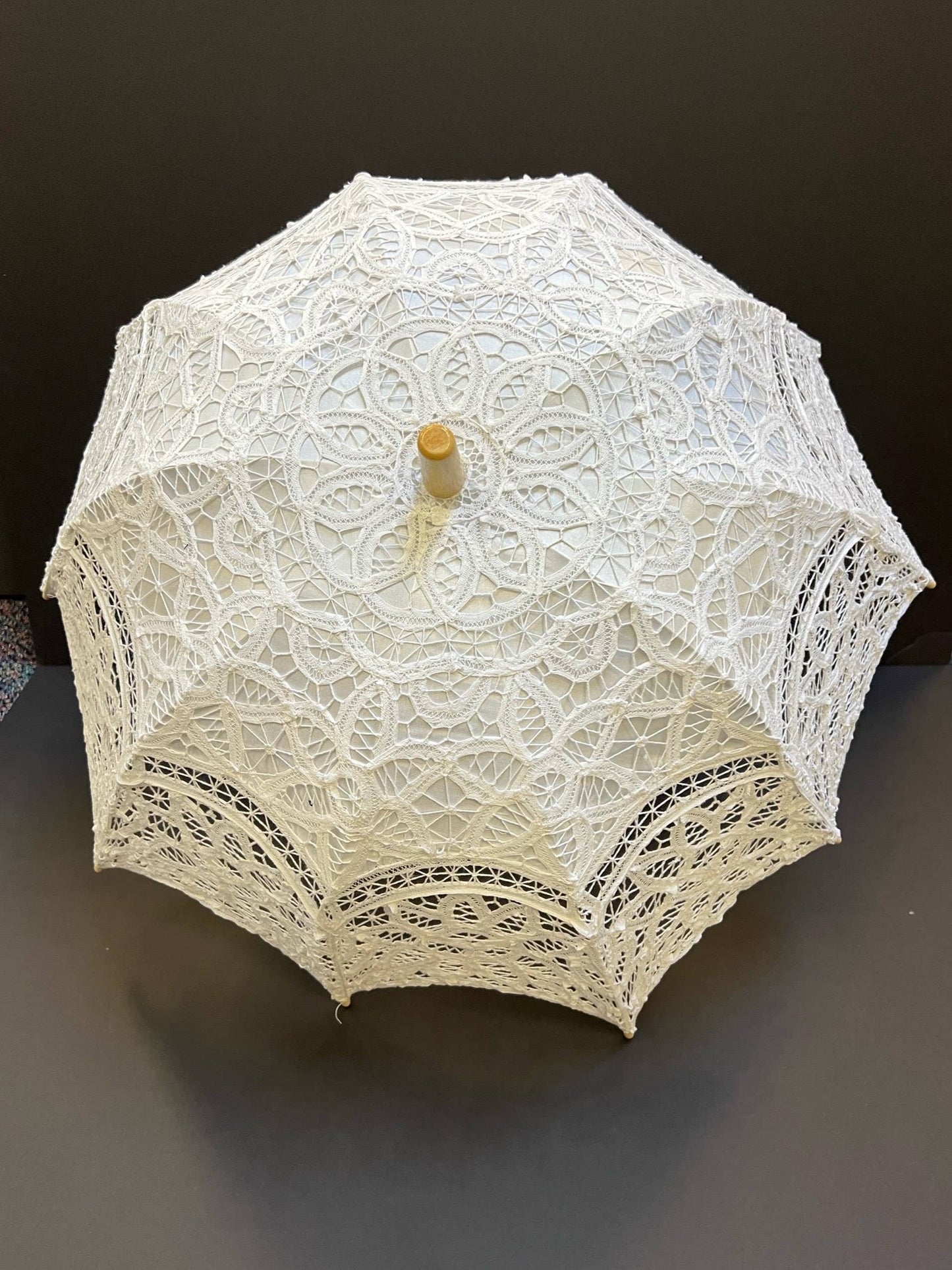 Peaking Handicraft All Battenburg Parasol - White