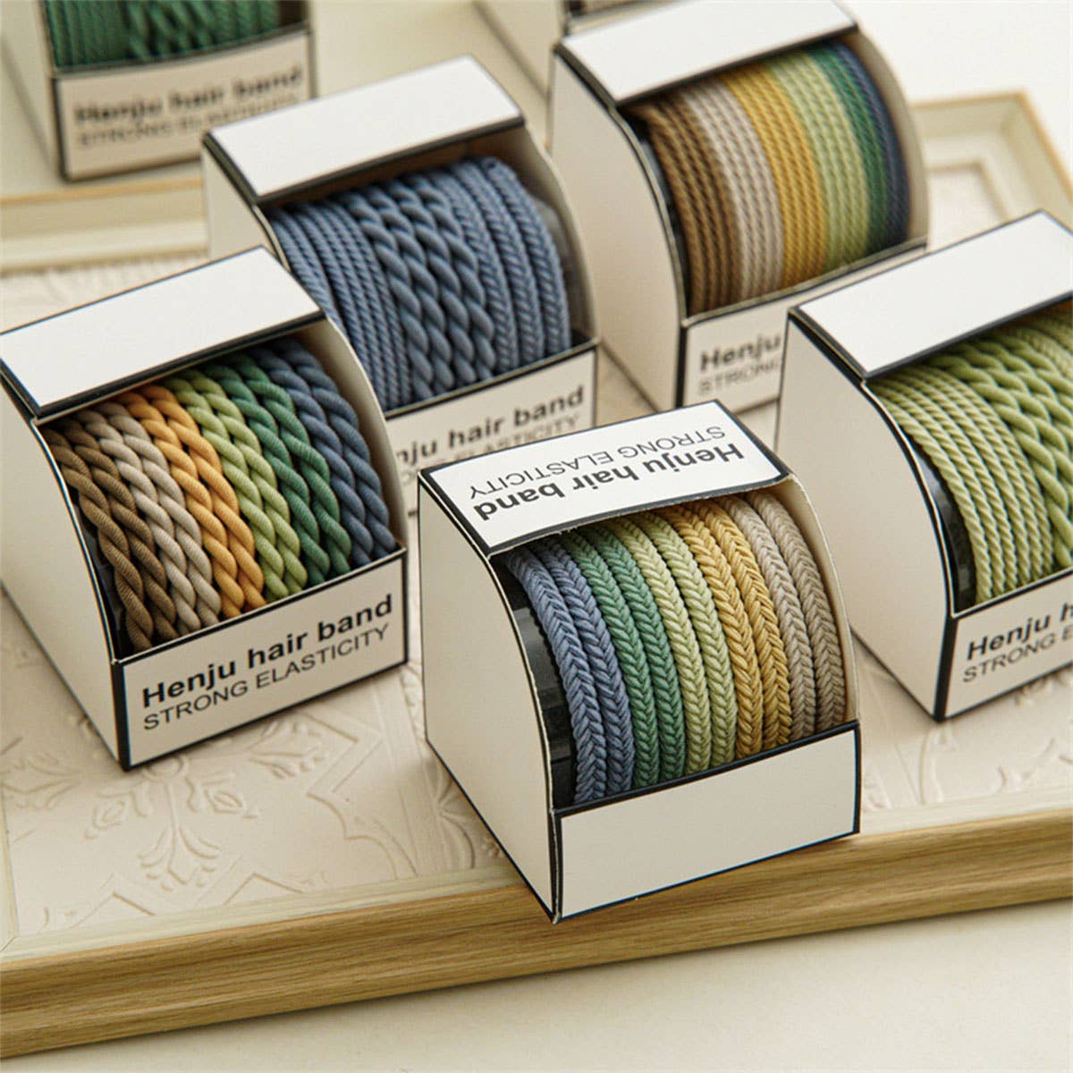 ACCITY Braided Cord Super Stretchy Elastic Hair Ties, 10pcs