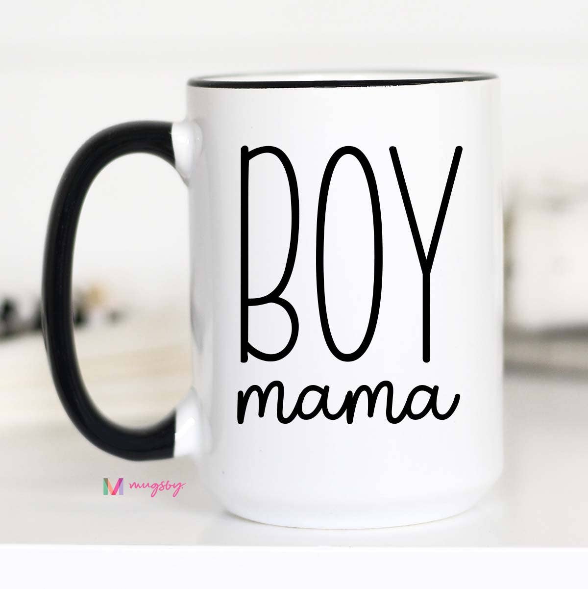 Mugsby Boy Mama Modern Mother's Day Mug, Boy Mom Coffee Mug
