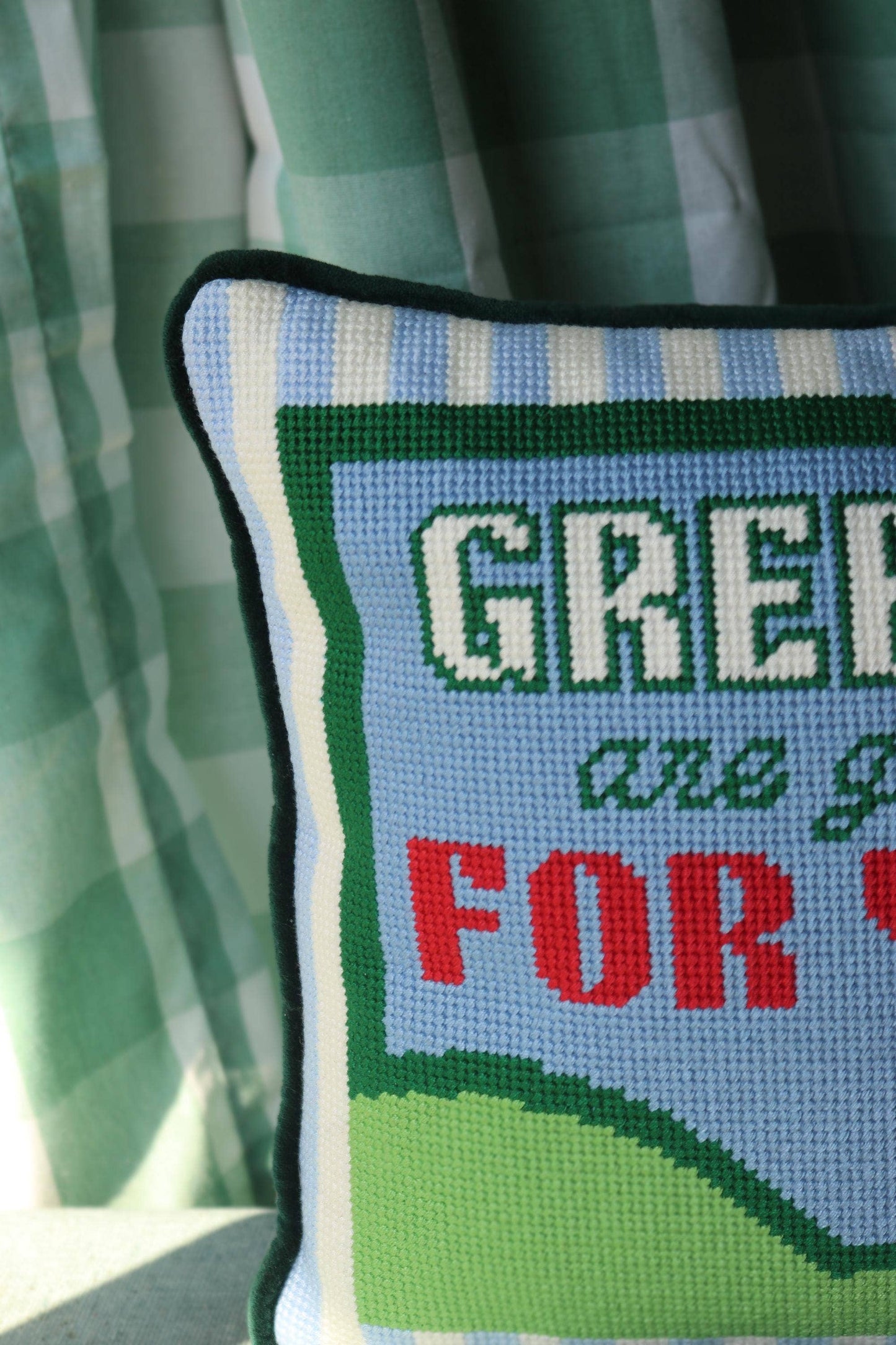 Southern Decorative Greens are Good for You Golf Needlepoint Pillow