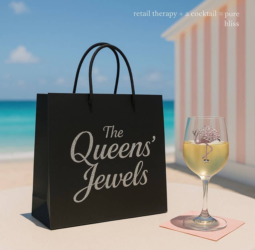 Queens' Jewels Flamingo Jeweled Stemmed Wine Glass