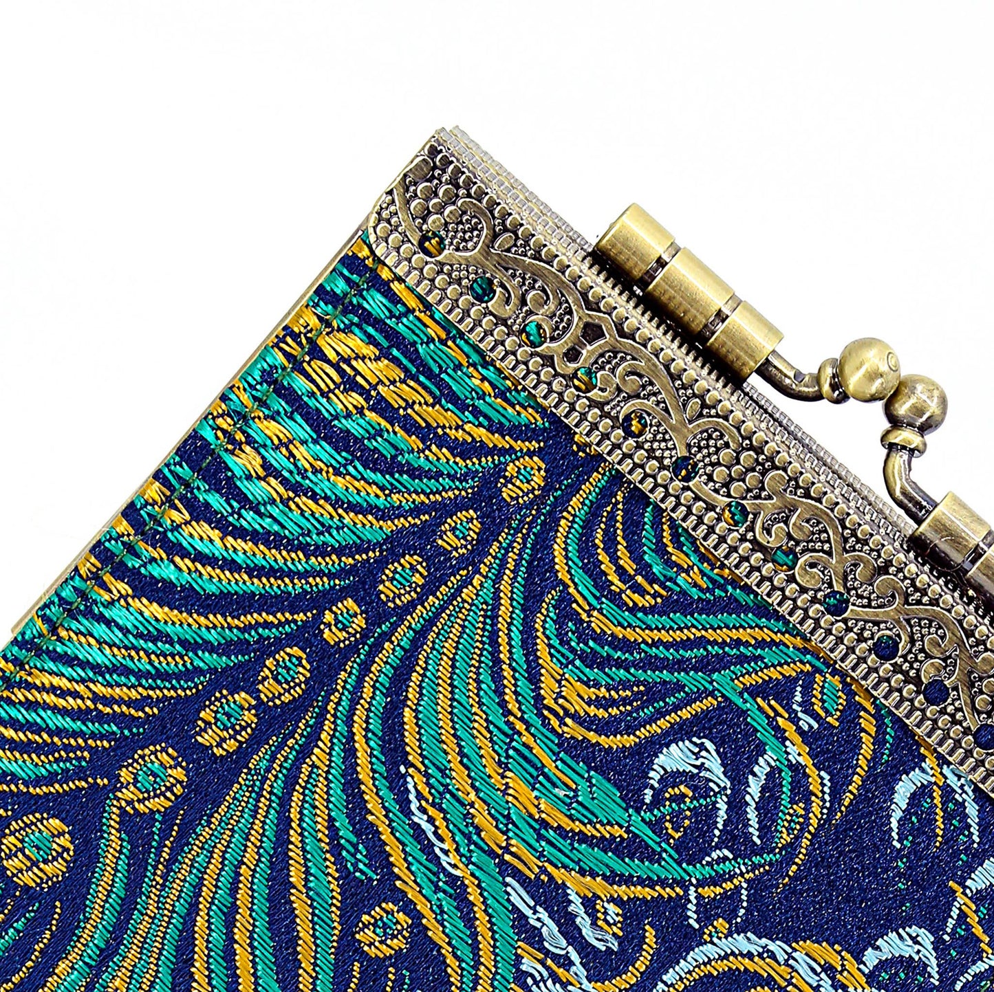 Peacock Brocade RFID Card Holder / Wallet