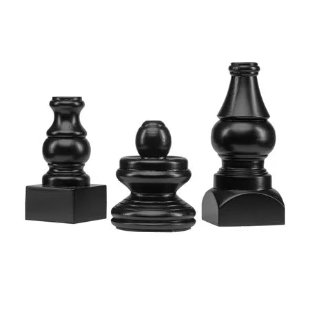 Round Top Display Poles Bases Short Black/White