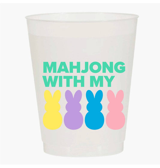 MAHJI MAMAS “MAHJONG WITH MY PEEPS” MAHJONG SHATTERPROOF CUPS