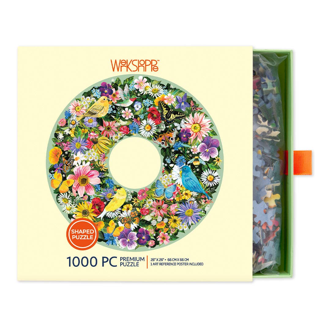 WerkShoppe Spring Floral Wreath 1000 Piece Puzzle