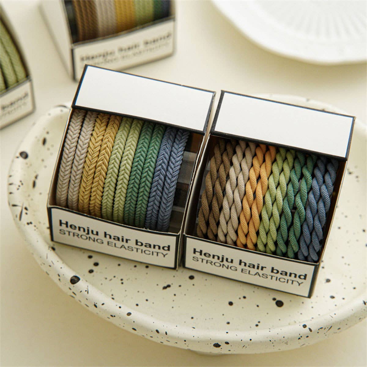 ACCITY Braided Cord Super Stretchy Elastic Hair Ties, 10pcs