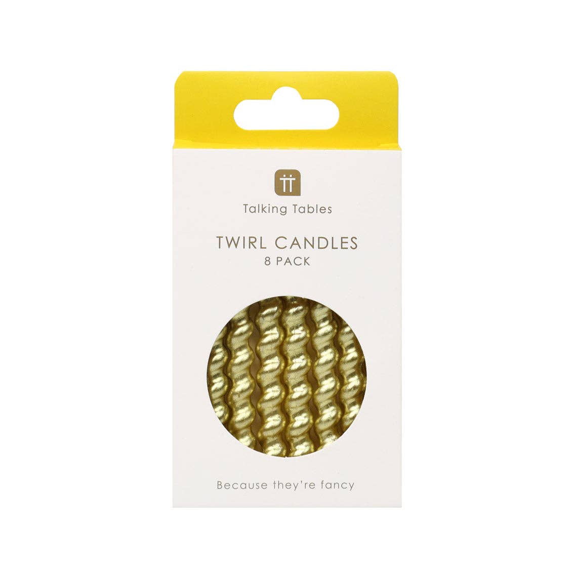 Talking Tables Gold Twirl Birthday Candles - 8 Pack | Party Supplies |