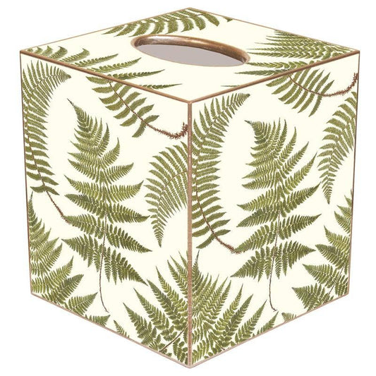 Marye-Kelley Ferns on Cream Tissue Box Cover