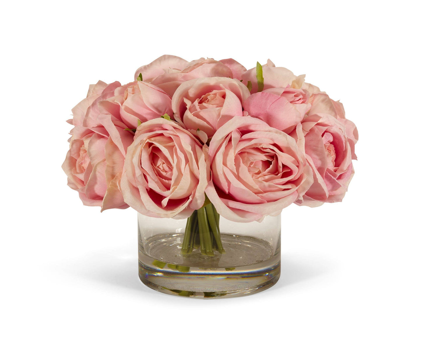 T&C Rose Bouquet in Clear Glass Vase - PNK
