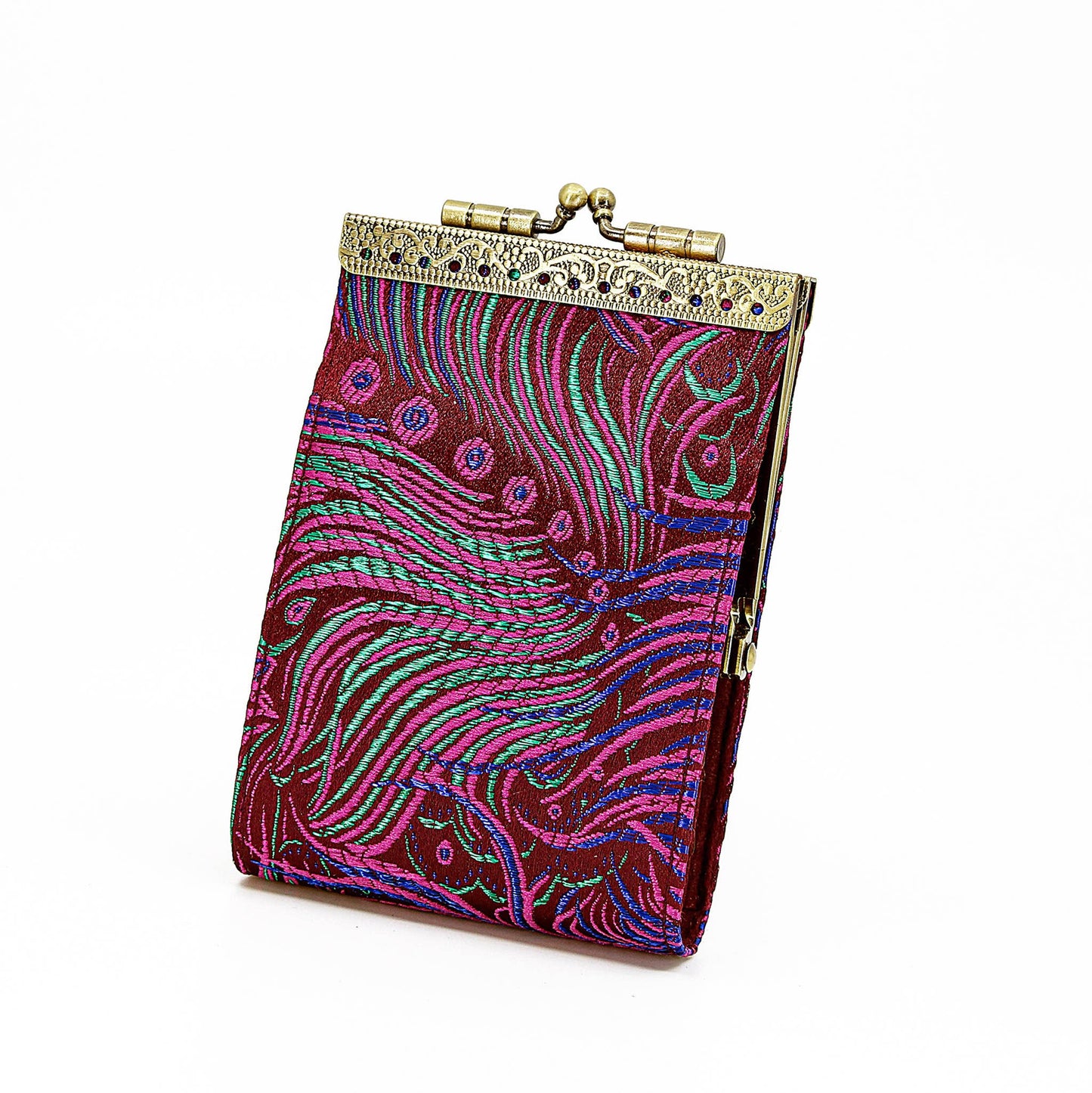 Peacock Brocade RFID Card Holder / Wallet