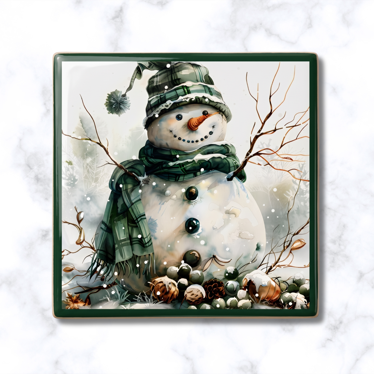 Highland Row Snowman Ceramic Trivet