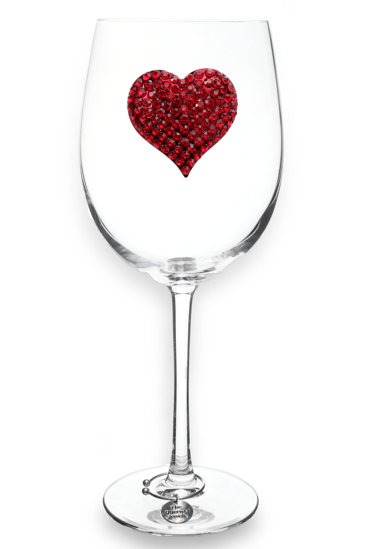 Queens' Jewels Red Heart Jeweled Stemmed Wine Glass