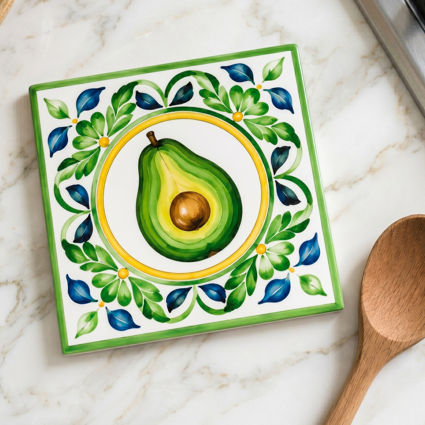 Highland Row Avocado Ceramic Trivet