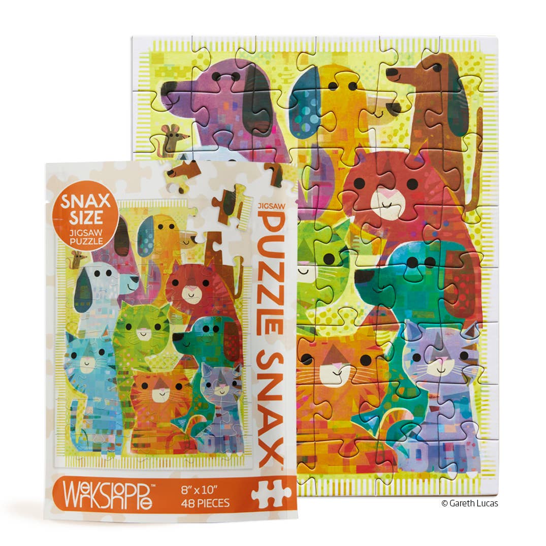 WerkShoppe Tats And Dods | 48 Piece Kids Puzzle Snax