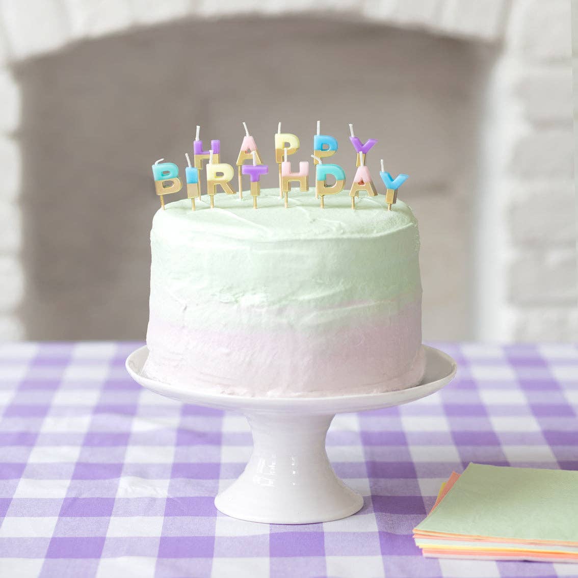 Talking Tables Happy Birthday Candles | Cake Candles | Pastels