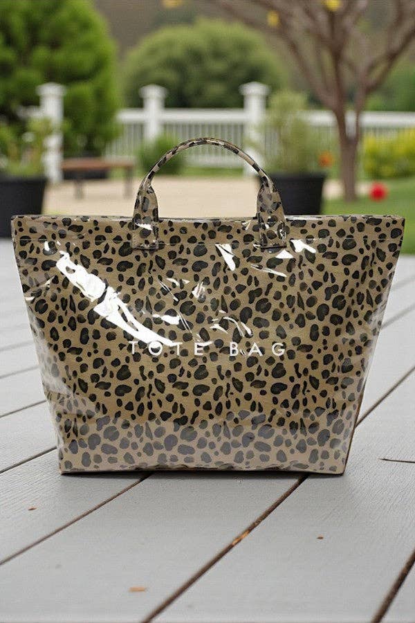 Nash Grey Leopard Vinyl TOTE BAG