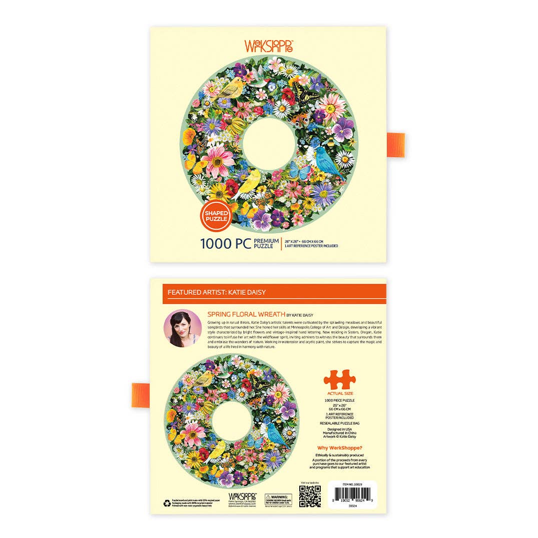 WerkShoppe Spring Floral Wreath 1000 Piece Puzzle