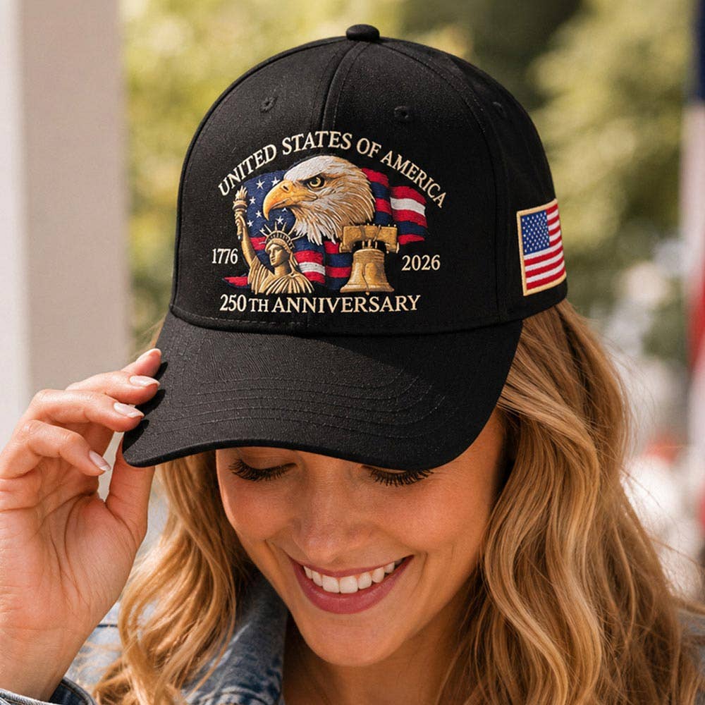 American USA 250th Anniversary Commemorative Patriotic Baseball Cap
